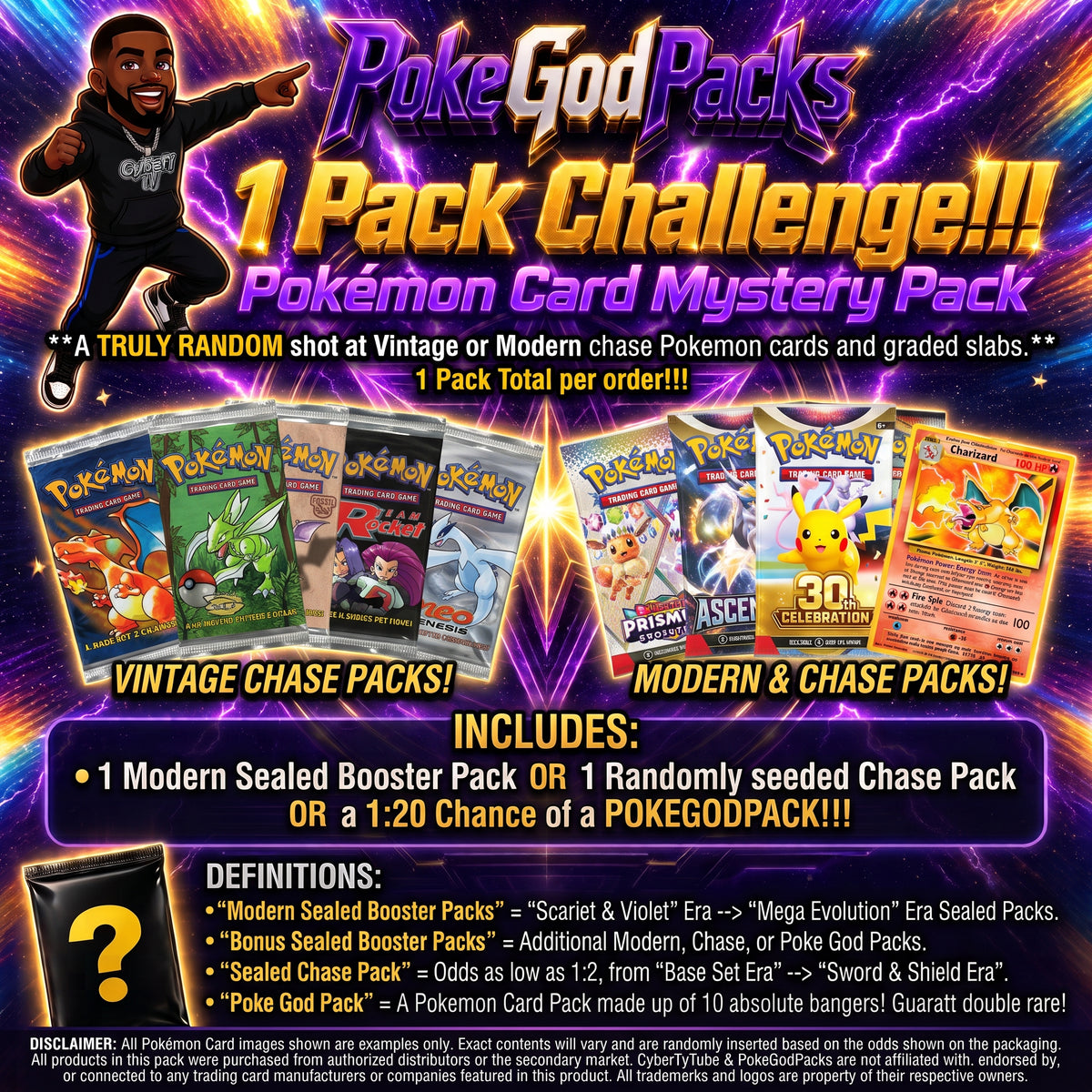 PokeGodPacks 1 Pack Challenge!!! Pokémon Cards Mystery Pack