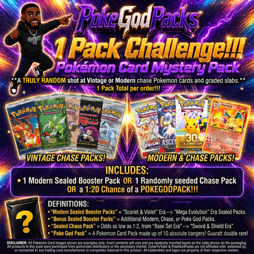 PokeGodPacks 1 Pack Challenge!!! Pokémon Cards Mystery Pack