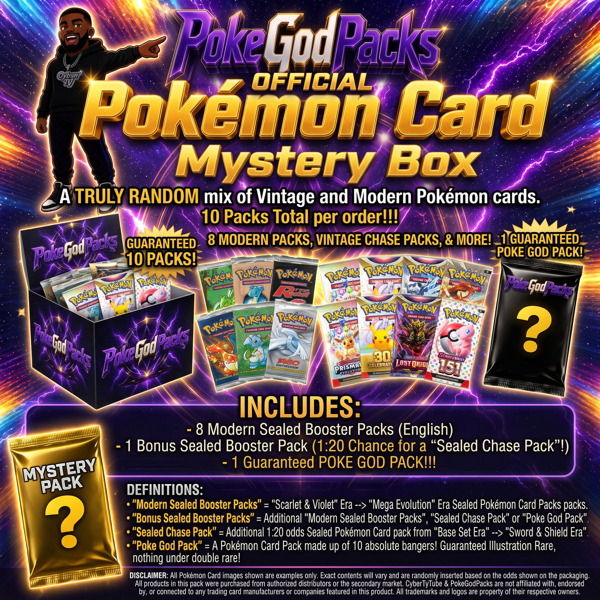 Official PokeGodPacks Pokémon Card Mystery Box